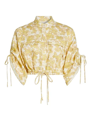 Eva Floral Linen Top