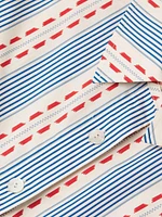 Dash Stripe Tucked Sleeve Mini-Shirtdress