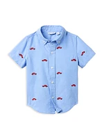 Little Boy's & Embroidered Oxford Shirt Shorts Set