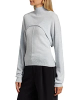 Cashmere Two-Piece Pintuck Turtleneck Sweater