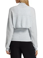 Cashmere Two-Piece Pintuck Turtleneck Sweater