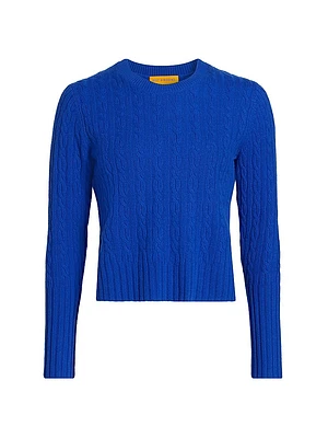 Cable Shrunken Cashmere Sweater