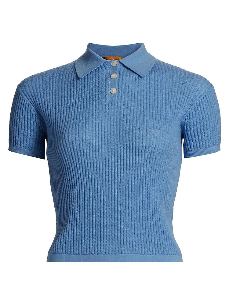 Shrunken Cashmere Polo Shirt