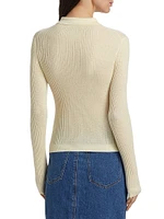 Shrunken Cashmere Long-Sleeve Polo Shirt