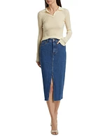 Shrunken Cashmere Long-Sleeve Polo Shirt