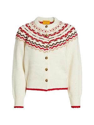Chalet Wool-Cashmere Fair Isle Cardigan