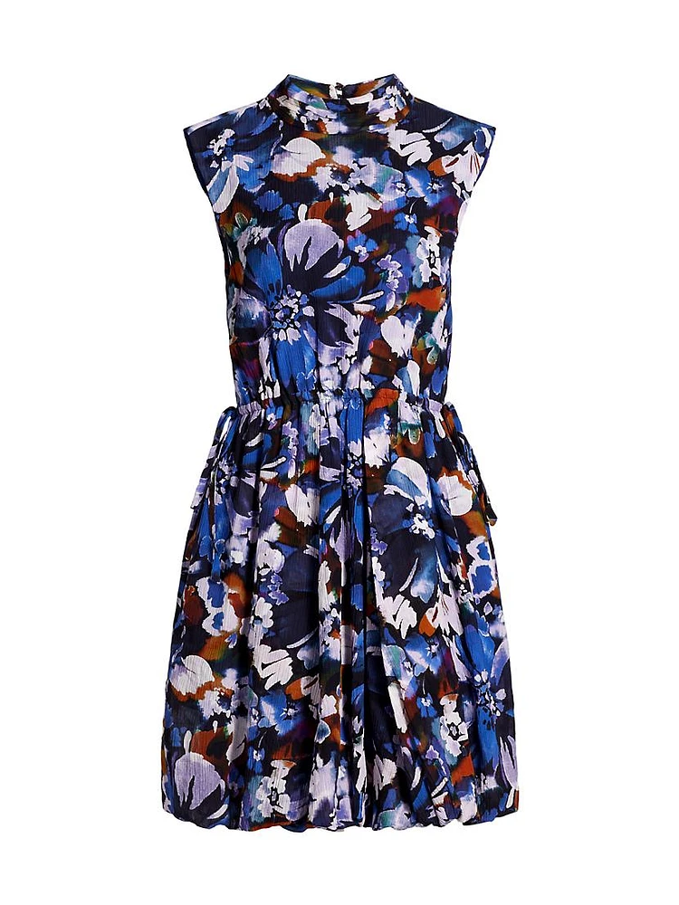 Laura Floral Bubble-Hem Minidress