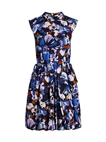 Laura Floral Bubble-Hem Minidress