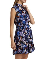 Laura Floral Bubble-Hem Minidress