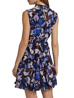 Laura Floral Bubble-Hem Minidress
