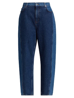 Denise Color Block Barrel Jeans