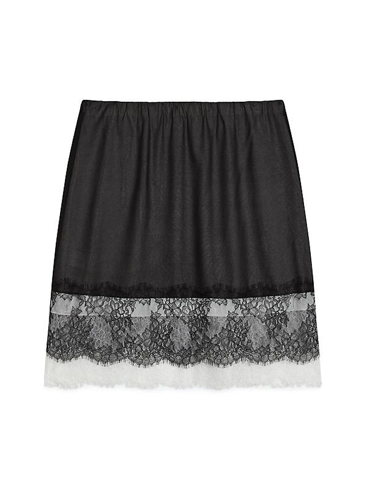 Lace Slip Miniskirt