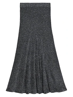 Metallic Knit Maxi Skirt