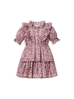 Baby Girl's, Little Girl's & Floral Ruffle-Trim Dress