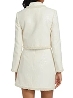 Faux Pearl-Trim Bouclé Jacket