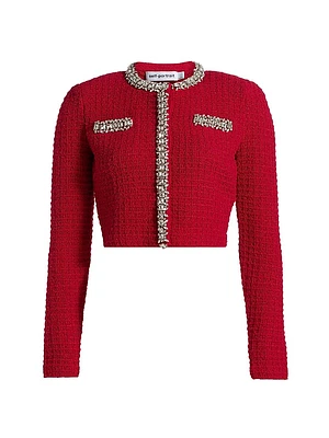Embellished Textured Knit Jacket