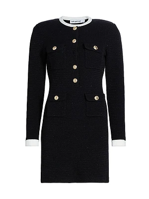 Contrast-Trim Knit Minidress