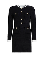 Contrast-Trim Knit Minidress