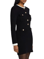 Contrast-Trim Knit Minidress