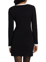 Contrast-Trim Knit Minidress