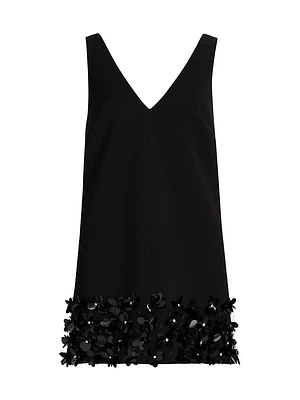 Sequined Crepe A-Line Minidress