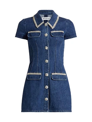 Embellished Denim Minidress