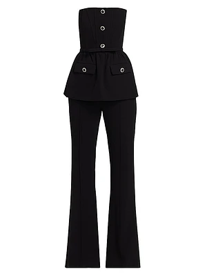 Crystal-Embellished Stretch-Crêpe Jumpsuit