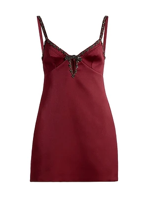 Beaded Satin Minidress
