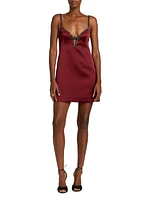 Beaded Satin Minidress