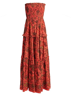 Tatiana Cotton Strapless Maxi Dress
