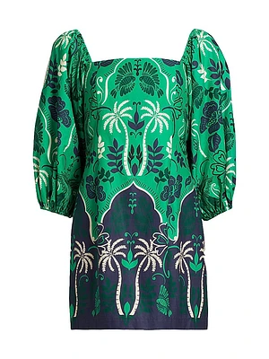 Montauk Cotton Puff-Sleeve Minidress