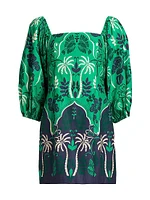 Montauk Cotton Puff-Sleeve Minidress