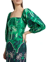 Montauk Cotton Puff-Sleeve Minidress