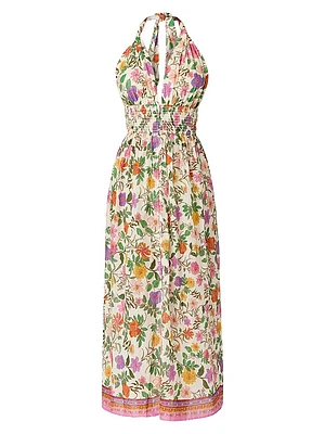 Shimmer Floral Halter Dress