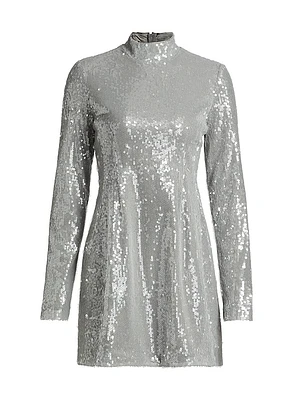 Daphne Sequin Long-Sleeve Minidress