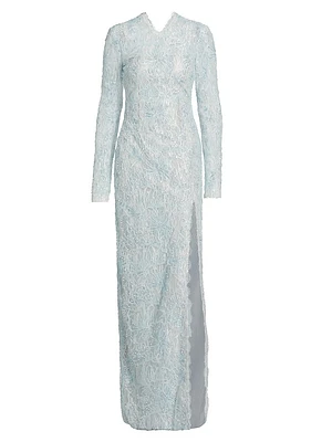 Cheryl Embroidered Tulle Gown
