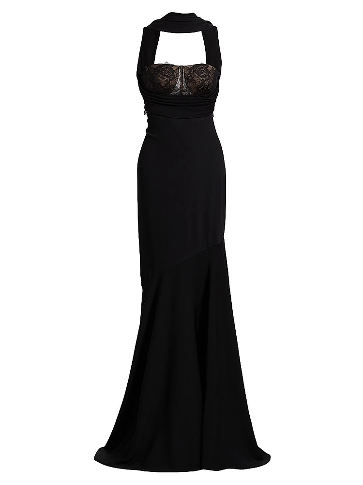 Allegra Stretch Crêpe Mermaid Gown