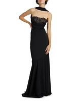 Allegra Stretch Crêpe Mermaid Gown