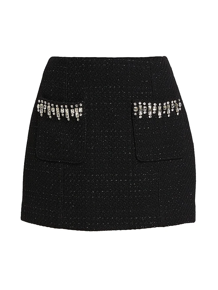 Randi Embellished Tweed Skirt