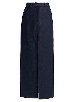 Denim A-Line Maxi Skirt