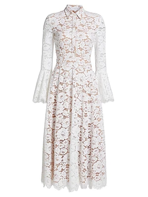 Floral Lace A-Line Shirtdress