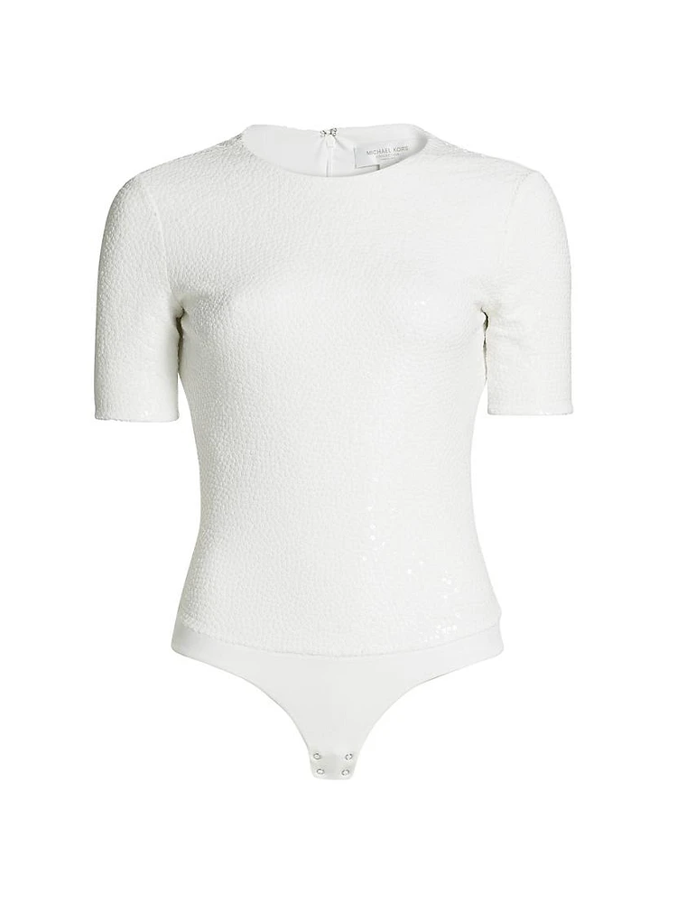Sequined Matte Jersey Bodysuit