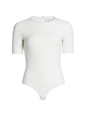 Sequined Matte Jersey Bodysuit