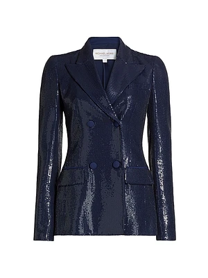 Sequined Double-Breasted Blazer