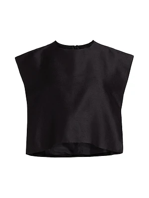 Milagros Silk SleevelessCropTop