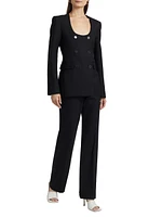 Anita Stretch-Wool Straight-Leg Pants