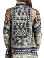 Camille Printed Silk Long-Sleeve Maxi-Dress