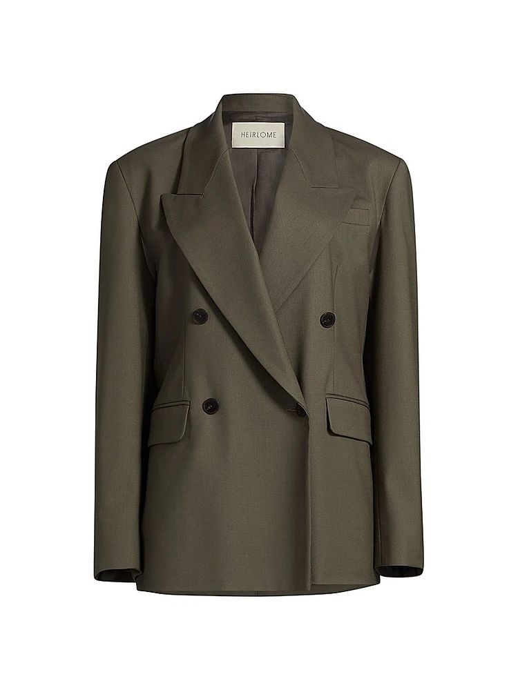 Antonella Twill Double-Breasted Blazer