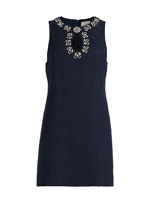 Franchelle Embellished Keyhole Minidress
