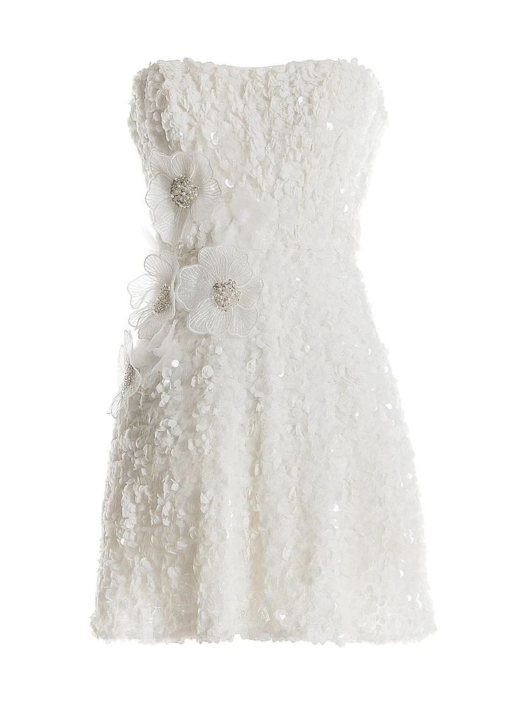 Sasha Embellished Strapless Fit & Flare Minidress